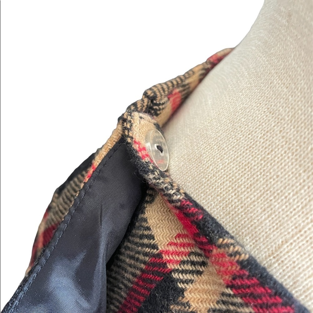 Vintage Cottagecore  plaid Wool red/black/tan skirt size 8 - Picture 3 of 7